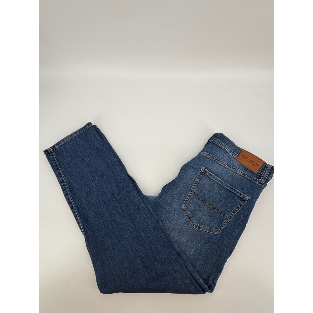 Lucky Brand 410 Athletic Straight Blue Denim Jeans Mens 34 x 32